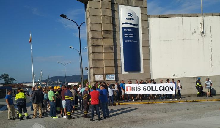Protesta de traballadores do naval en Ferrol. 