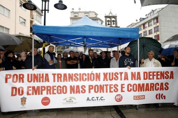 Protesta dos traballadores das Pontes 