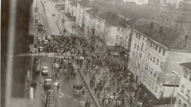 Manifestacións obreiras de Ferrol no 1972, onde serían asasinados Amador e Daniel.