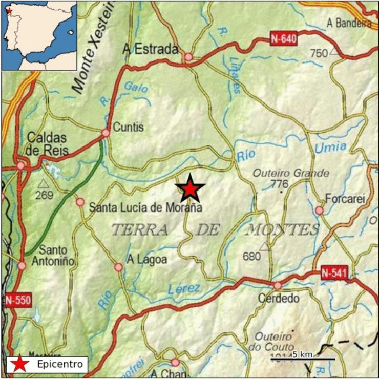 Terremoto rexistrado en Cuntis / ign.es.