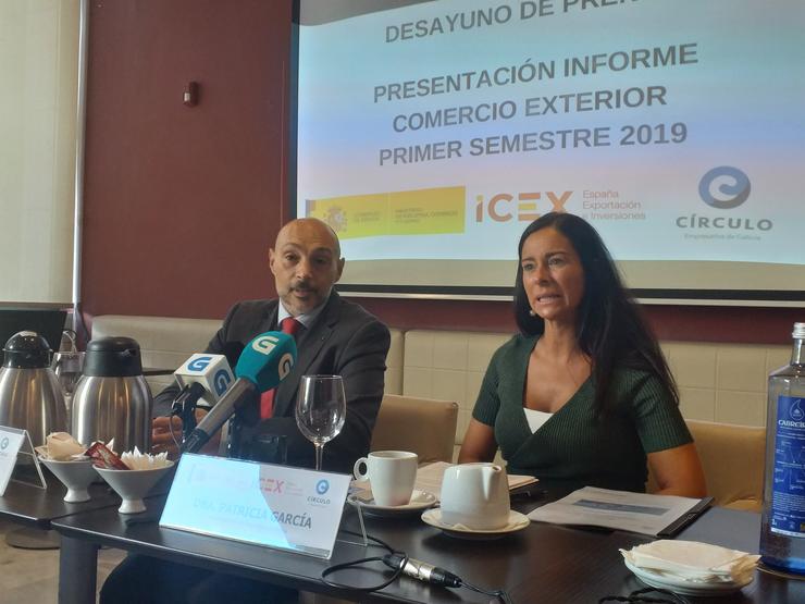 O director territorial do ICEX en Galicia, Sergio Prieto, e a presidenta do Círculo de Empresarios de Galicia, Patricia García. 