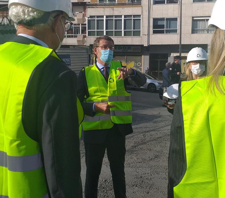 O presidente da Xunta, Alberto Núñez Feijóo, durante unha visita ás obras da Cidade da Xustiza en Vigo, o 14 de outubro de 2020. / Europa Press