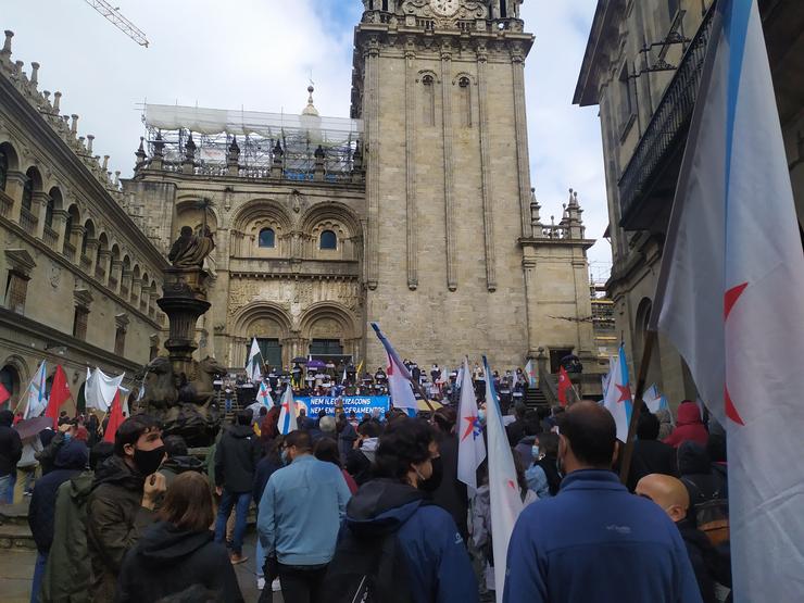Manifestación en Santiago en apoio aos independentistas procesados na Operación Jaro
