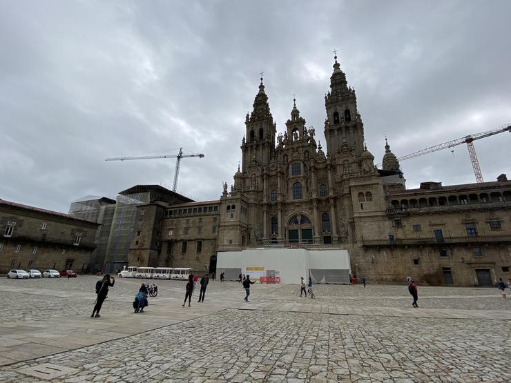 A Praza do Obradoiro, coa Catedral de Santiago de Compostela, a inicios do mes de xullo.. EUROPA PRESS - Arquivo