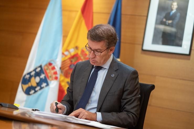 O presidente da Xunta, Alberto Núñez Feijóo, durante a XXIII Conferencia de Presidentes.. XUNTA