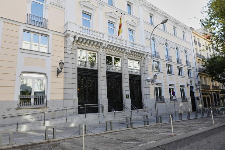 Fachada do edificio do Consello Xeral do Poder Xudicial (CGPJ), en Madrid 