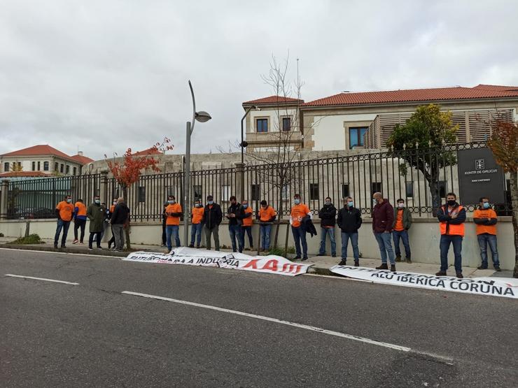 Protesta de traballadores de Alu Ibérica 