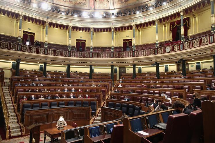 Hemiciclo do Congreso dos Deputados durante unha sesión plenaria, en Madrid (España) a 1 de outubro de 2020.. EUROPA PRESS/E. Parra. POOL - Europa Press