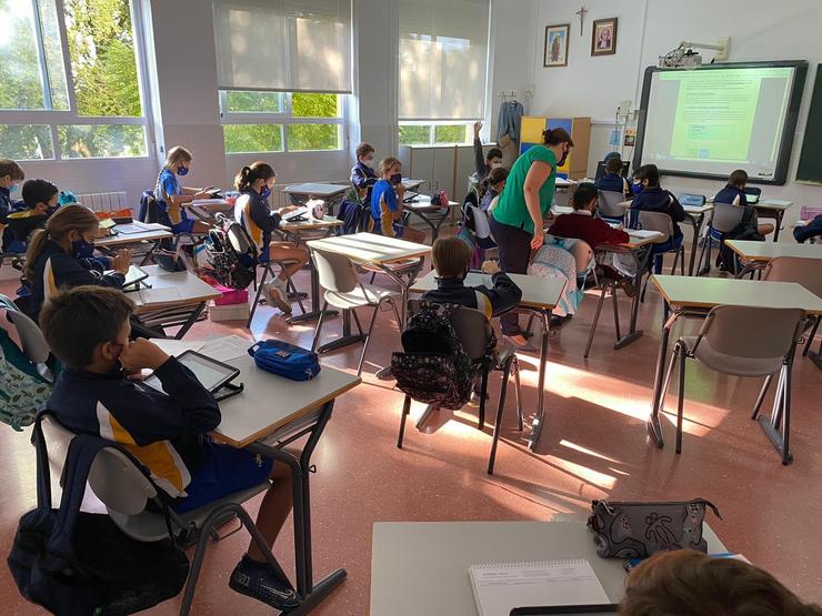 Alumnos do Colexio La Salle de Córdoba durante unha clase.. LA SALLE DE CÓRDOBA / Europa Press