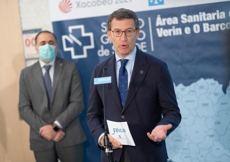 O presidente da Xunta, Alberto Núñez Feijóo, visita o novo centro de saúde de Pereiro de Aguiar (Ourense). XUNTA/ DAVID CABEZÓN / Europa Press