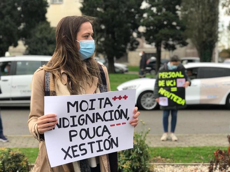 Protesta folga UCI Santiago de Compostela, no Clínico