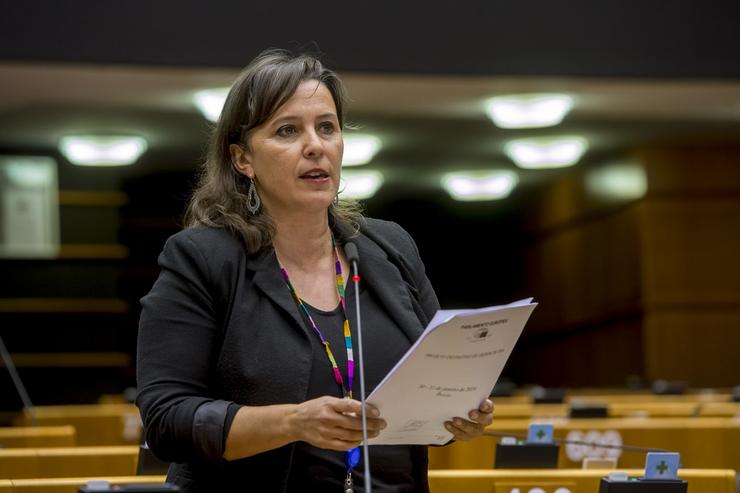 A portavoz do BNG en Europa, Ana Miranda, no Parlamento Europeo 