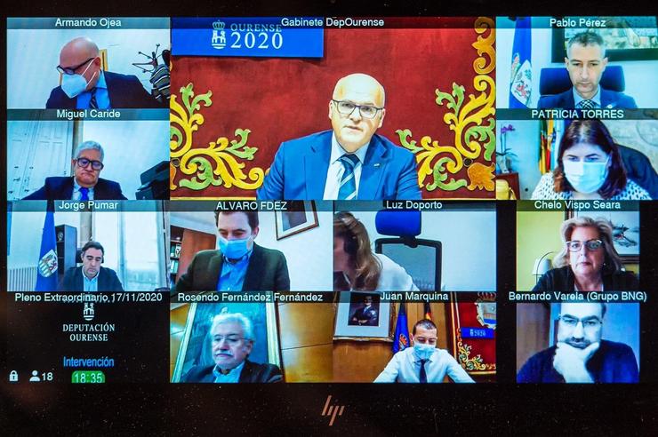 Pleno de debate do estado da provincia de Ourense,celebrado telematicamente pola situación do covid. DEPUTACIÓN DE OURENSE / Europa Press