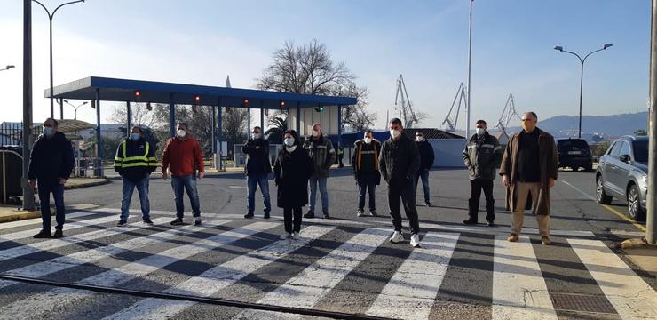 Protesta de delegados do comité de Navantia Ferrol