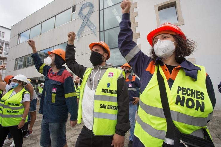 Concentración dos traballadores de Alcoa en San Cibrao para reivindicar a importancia da súa actividade na comarca da Mariña. Carlos Castro - Europa Press - Arquivo