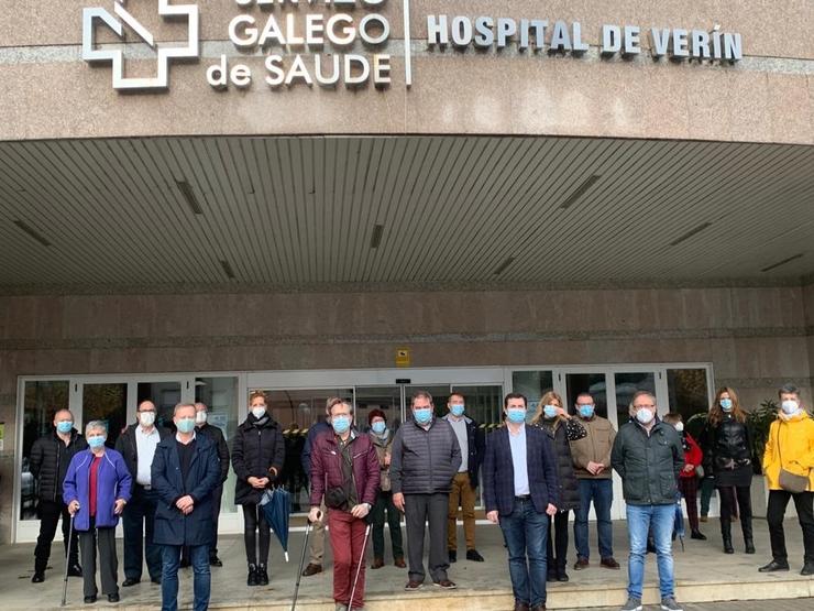 O secretario xeral do PSdeG, Gonzalo Caballero, visita o hospital de Verín 
