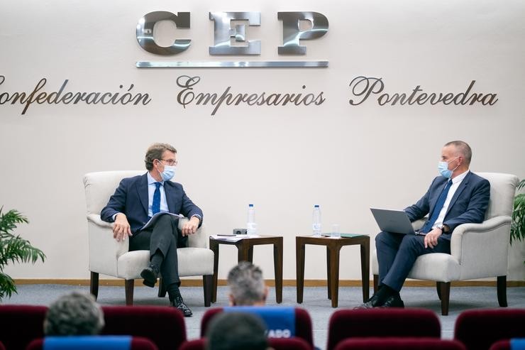 O presidente da Xunta, Alberto Núñez Feijóo, no encontro en que anunciou a nova lei. XUNTA