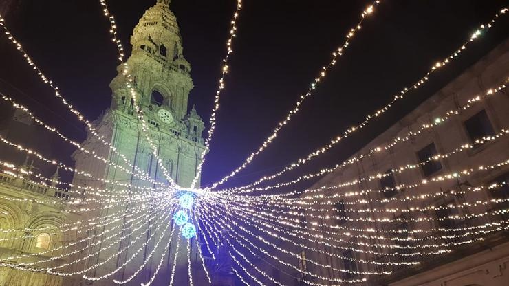 Luces de Nadal en Santiago de Compostela. REMITIDA - Arquivo / Europa Press