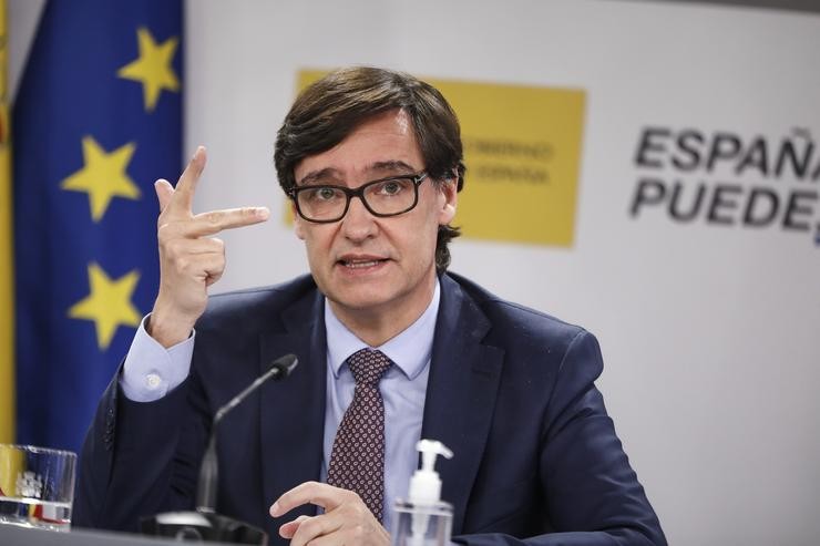 O ministro de Sanidade, Salvador Illa, comparece en rolda de prensa para detallar o proxecto de PGE 2021 correspondentes a Sanidade, en Moncloa, Madrid (España), a 30 de outubro de 2020.. EUROPA PRESS/J. Hellín. POOL - Europa Press