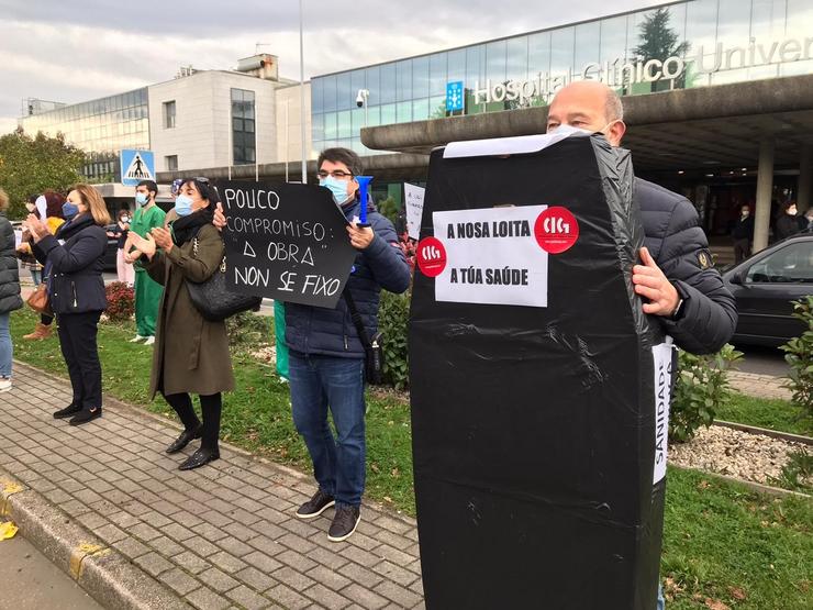 Protesta do persoal da UCI do Clínico de Santiago de Compostela