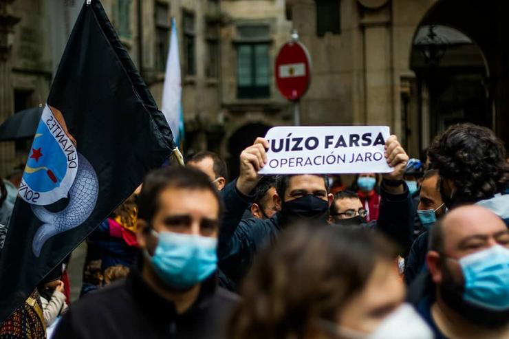 Imaxe dunha das manifestacións contra a Operación Jaro 