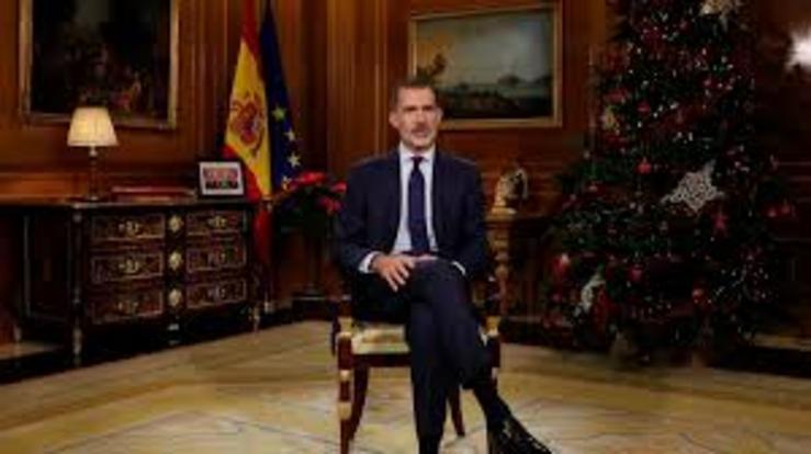 Felipe VI, rei e monarca de España, no seu discurso de Nadal 