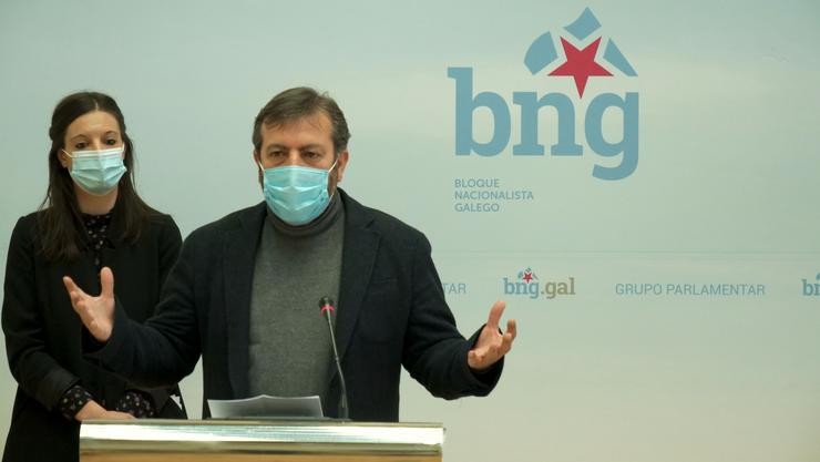 A viceportavoz do BNG, Olalla Rodil, e o deputado Luís Bará 