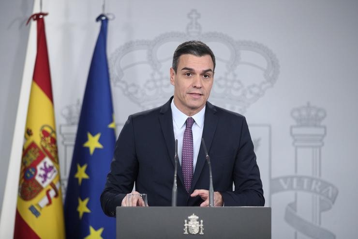 O presidente do Goberno, Pedro Sánchez, en rolda de prensa. Eduardo Parra - Europa Press