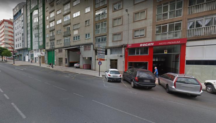 O punto da Avenida da Coruña onde se prevé a concentración para protestar contra o veciño moroso | Google Maps