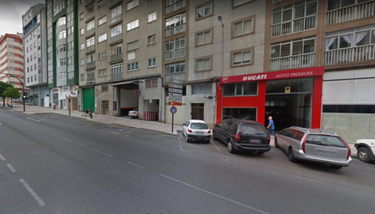 O punto da Avenida da Coruña onde se prevé a concentración para protestar contra o veciño moroso | Google Maps