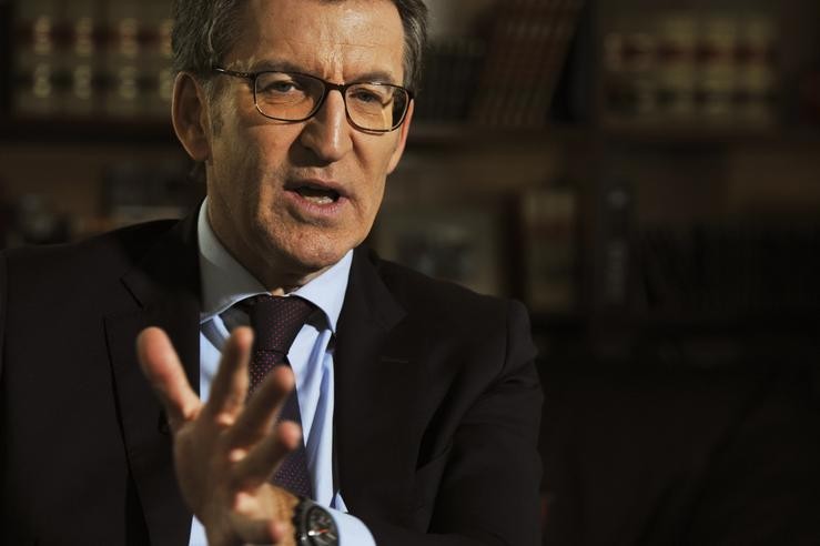 O presidente da Xunta de Galicia, Alberto Nuñez Feijóo, durante unha entrevista para Europa Press na delegación da Xunta de Galicia en Ourense (Galicia, España), a 27 de decembro de 2019.. Rosa Veiga - Europa Press 