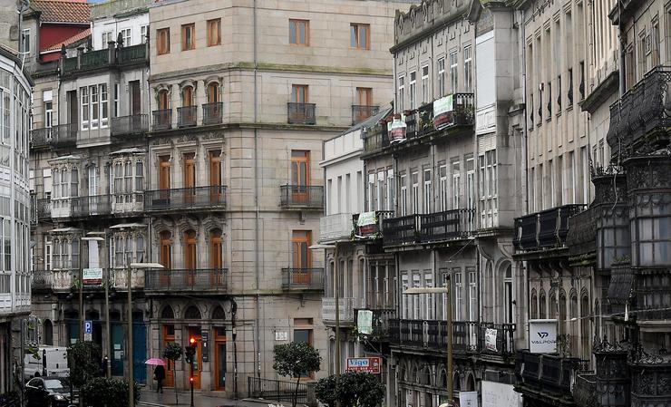 Perforación de edificios no casco vello de Vigo 