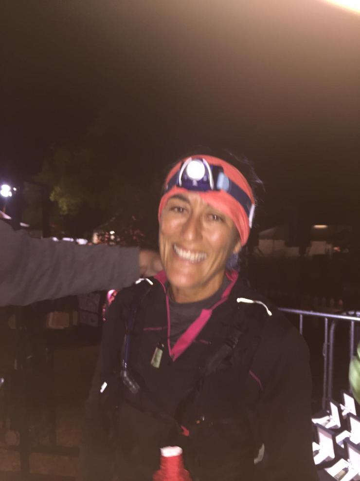 Maite ao final da proba de trail 