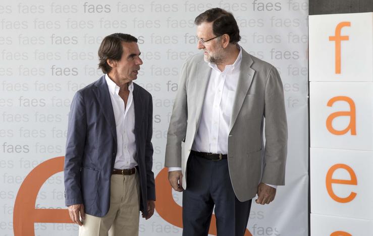 José María Aznar e Mariano Rajoy na cita anual co Campus FAES 
