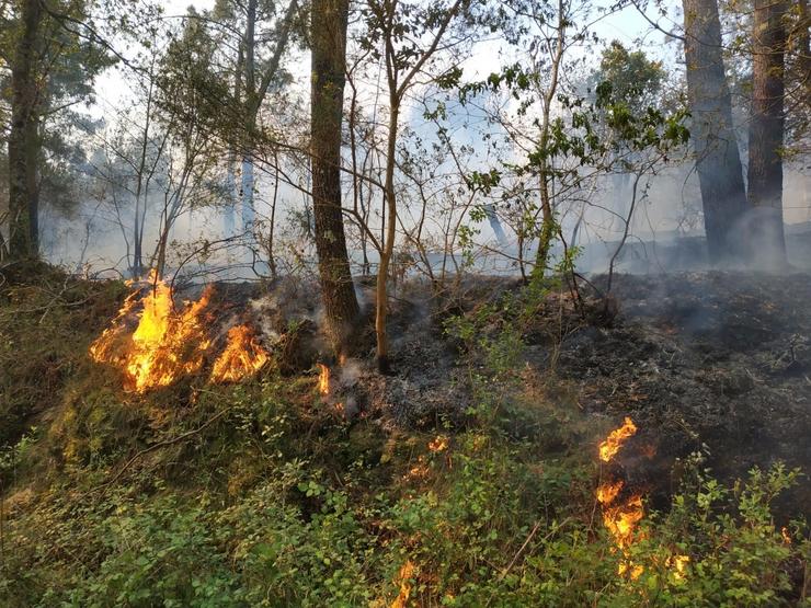 Imaxe de arquivo dun incendio en Rianxo o 26 de marzo de 2019.. EUROPA PRESS - Arquivo