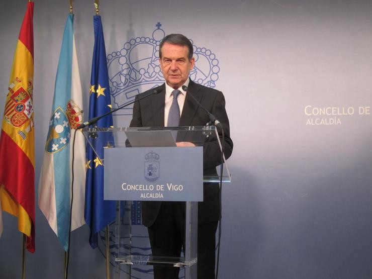 O alcalde de Vigo, Abel Caballero, durante unha rolda de prensa.