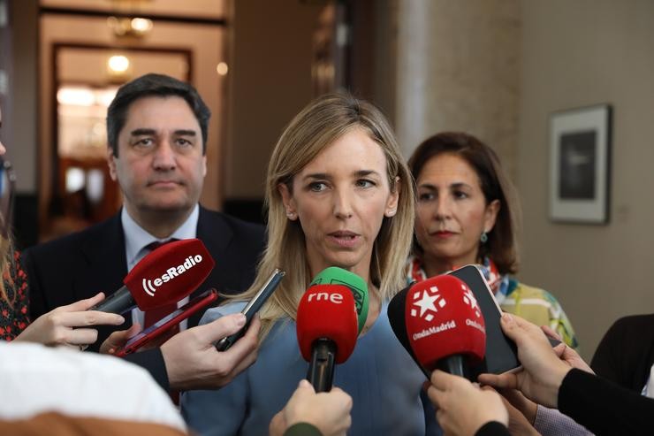 A portavoz do Partido Popular no Congreso dos Deputados, Cayetana Álvarez de Toledo, atende aos medios de comunicación tras a reunión da Xunta de Portavoces do Congreso dos Deputados, en Madrid (España) a 4 de febreiro de 2020.. Marta Fernández Xara - Europa Press