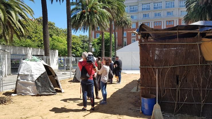 Campo de refuxiados na Coruña.