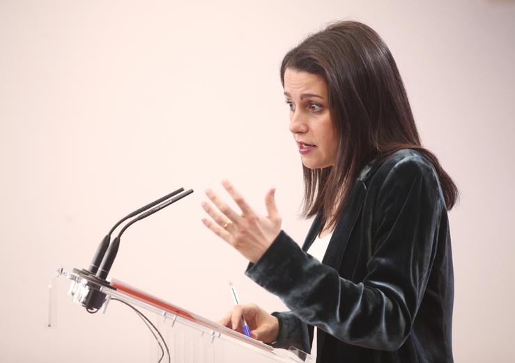 A portavoz de Cidadáns no Congreso dos Deputados, Inés Arrimadas, en rolda de prensa no Congreso, en Madrid (España), a 31 de xaneiro de 2020.. Eduardo Parra - Europa Press 