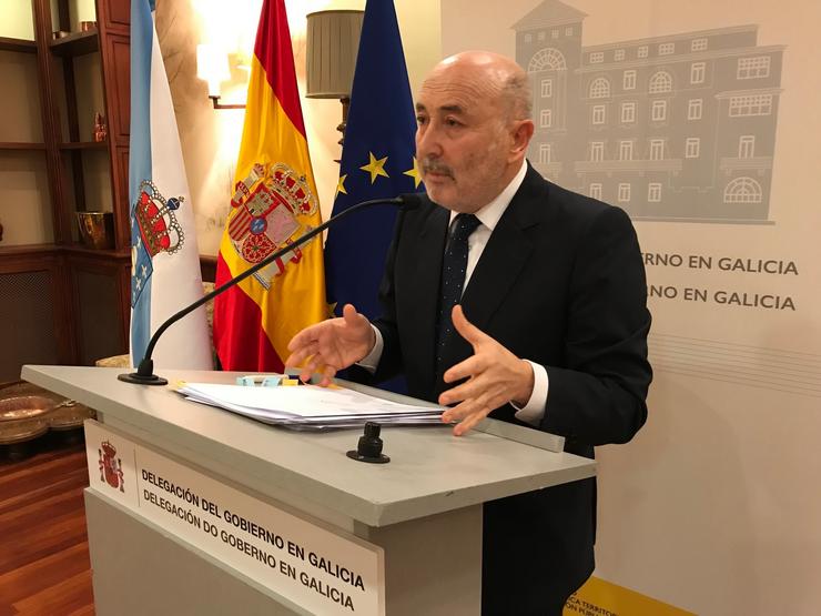 O delegado do Goberno, Javier Losada, intervén ante a prensa en Santiago de Compostela. DELEGACIÓN DO GOBERNO 