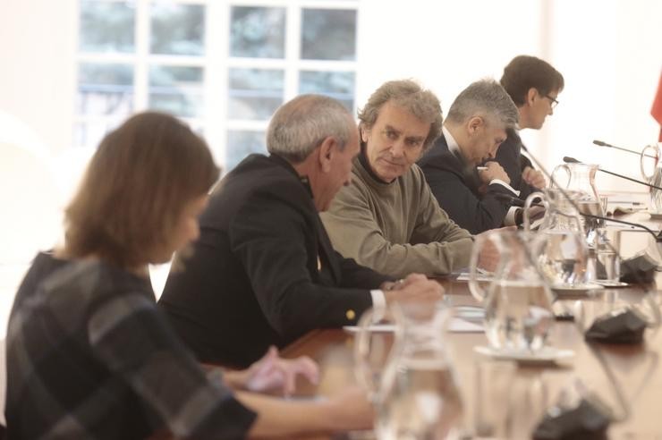 O presidente do Goberno, Pedro Sánchez, preside a reunión para tratar a crise do coronavirus na Moncloa, Madrid (España), a 17 de marzo de 2020.. Moncloa 