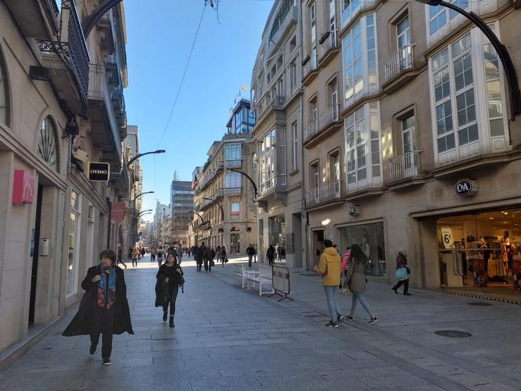 Príncipe de Vigo é a zona de aluguer de locais comerciais máis cara de Galicia. EUROPA PRESS - Arquivo