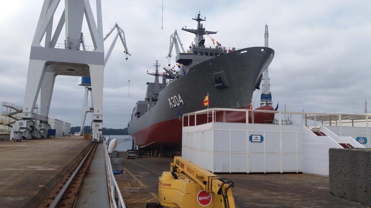 Botadura do buque loxístico da Armada australiana 'Stalwart' en Navantia. CEDIDA - Arquivo