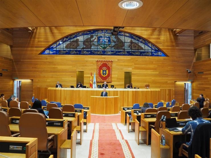 Deputación Permanente do Parlamento de Galicia duranten a crise do covid-19. PARLAMENTO DE GALICIA 