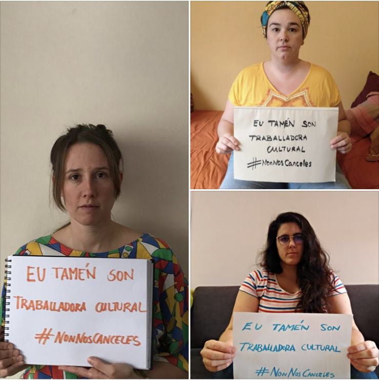 As actrices d'A Panadaría en apoio da campaña 