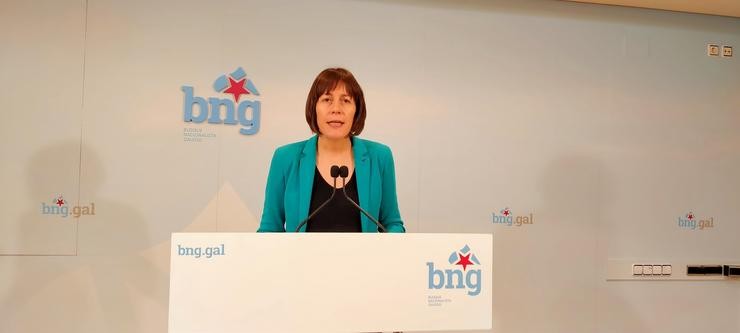 A portavoz nacional do BNG, Ana Pontón, en rolda de prensa. BNG 