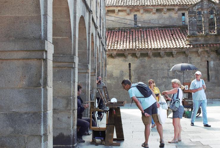 Turistas en Santiago de Compostela. EUROPA PRESS 