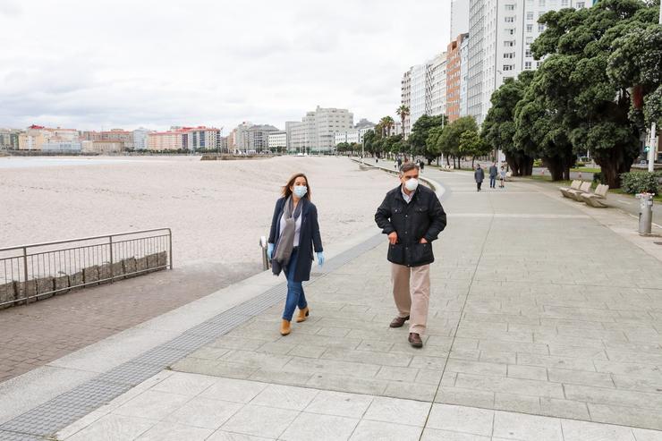 Inés Rey, de visita en obras de mobilidade peonil / CONCELLO DA CORUÑA