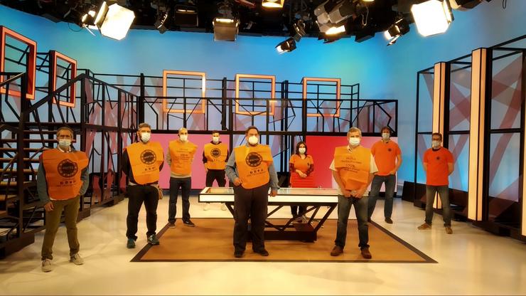 Protesta nos estudos de Prado del Rey de RTVE impulsada polo colectivo de traballadores RTVESinPersonal e SinProducciónPropia interna 