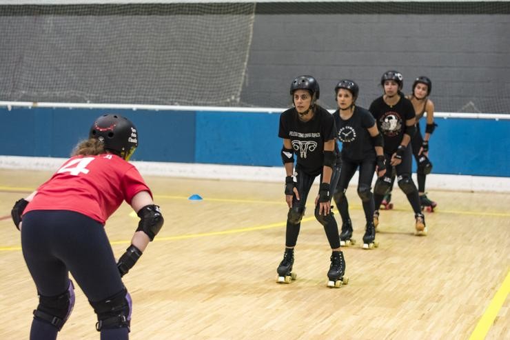 Adestramento do equipo de Roller Derby da Coruña, As Brigantias 